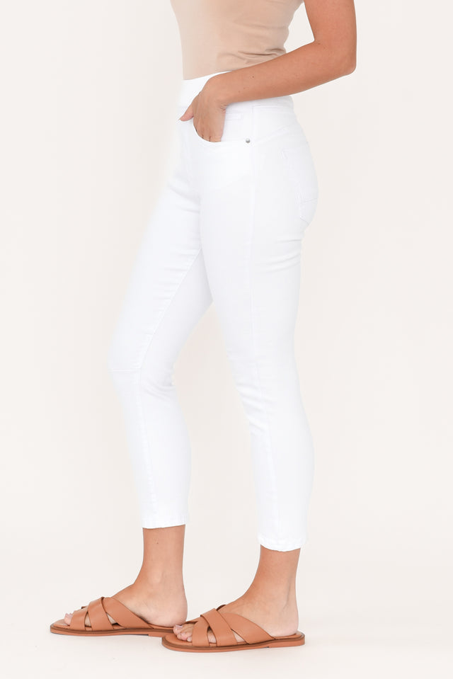 Bella White Cotton Stretch Jeans image 4