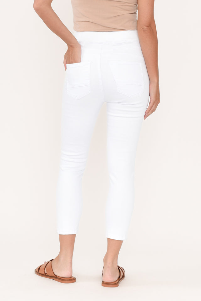 Bella White Cotton Stretch Jeans image 5