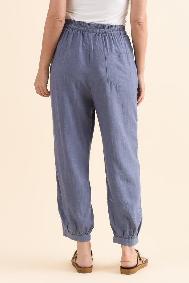 Beretta Steel Lace Linen Blend Pants,Back,Brunette model,alt text|model:MJ image 6