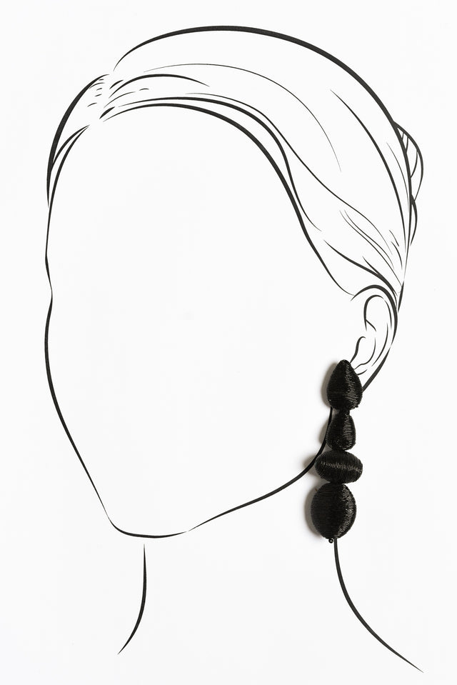 Berry Black Tiered Drop Earrings image 2