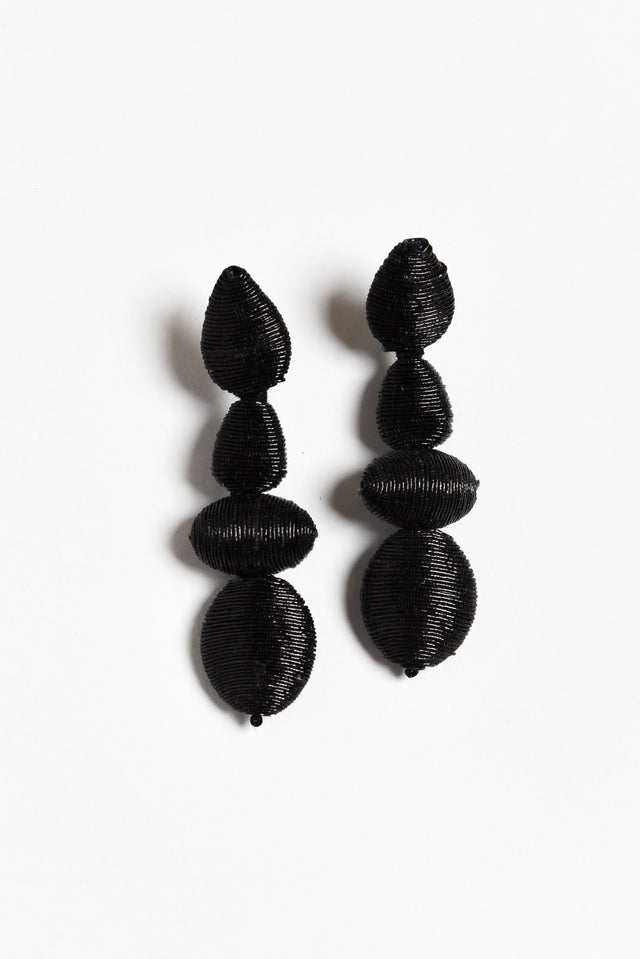 Berry Black Tiered Drop Earrings image 1