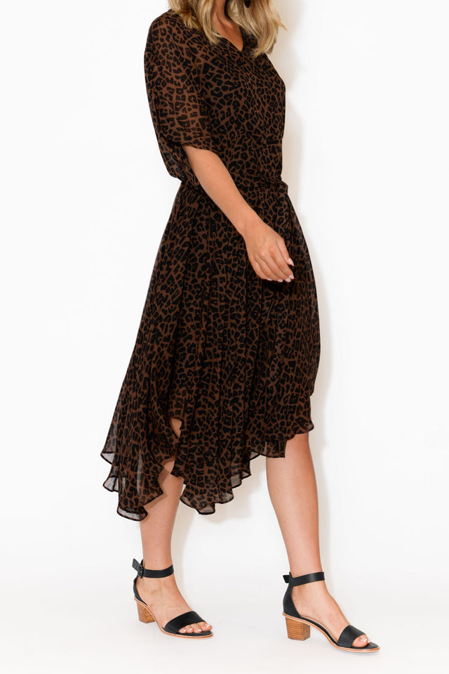 Beside You Brown Animal Dress