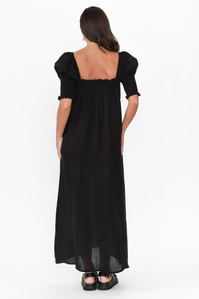 Bethania Black Linen Dress image 4