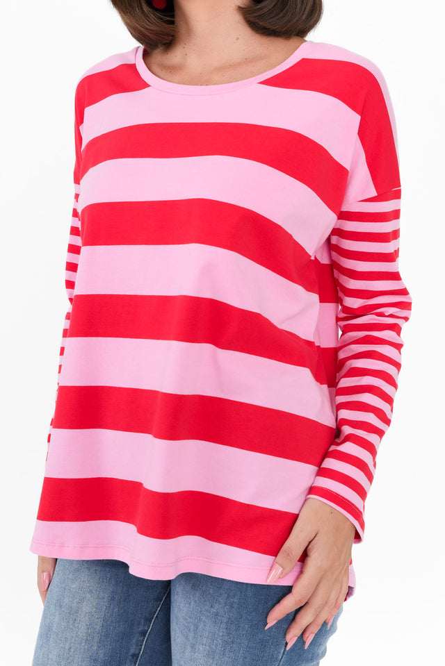Betty Red Stripe Cotton Long Sleeve Tee image 7
