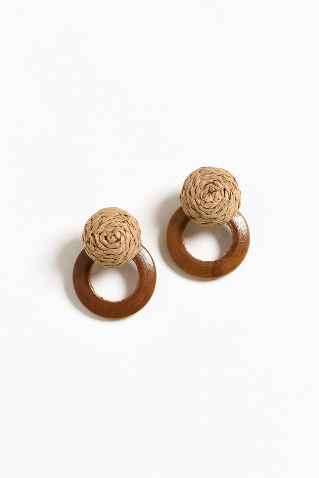 Bia Tan Wood Circle Earrings