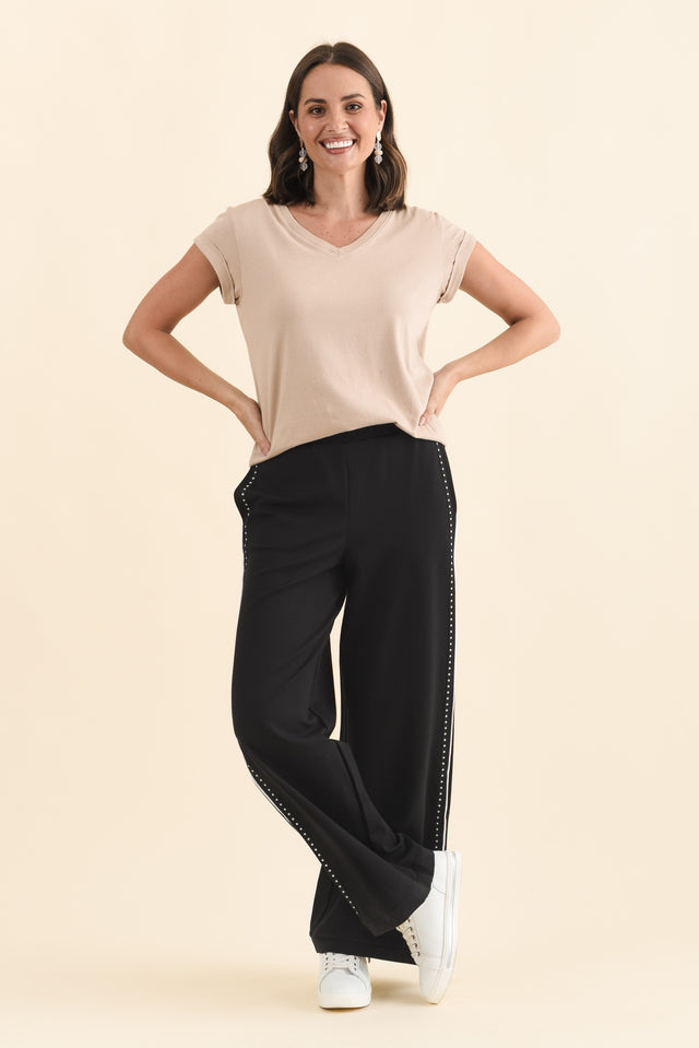 Bien Black Contrast Ponte Jogger Pants image 7