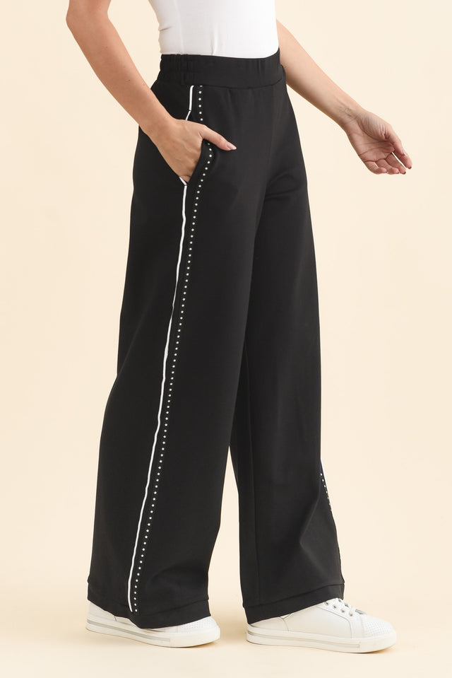 Bien Black Contrast Ponte Jogger Pants image 4