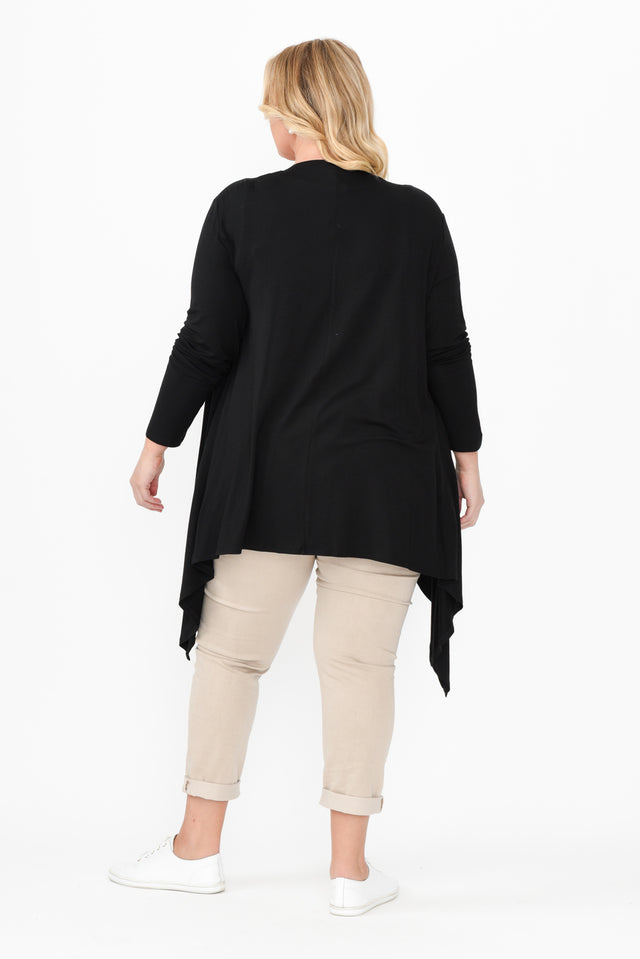 Black Bamboo Waterfall Cardigan