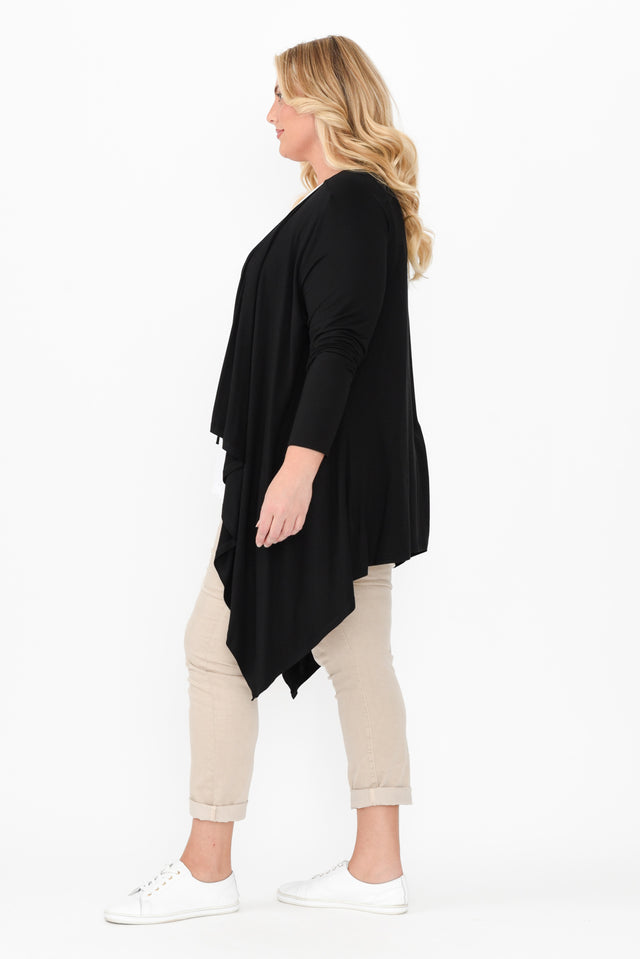 Black Bamboo Waterfall Cardigan