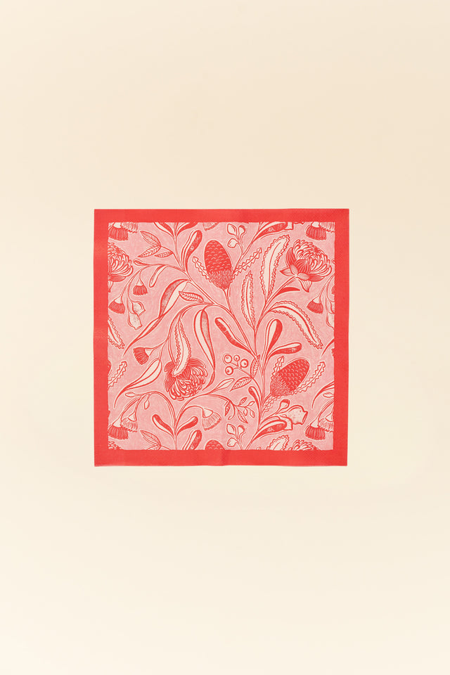 Red Trailing Natives Paper Napkins