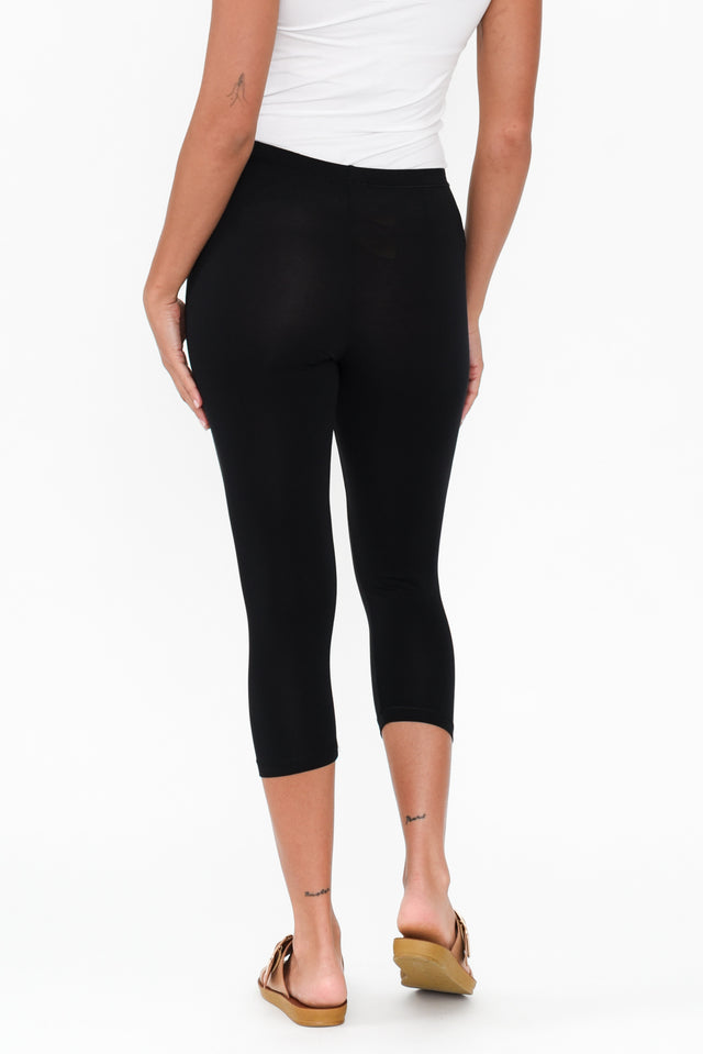 Black Micro Modal 3/4 Leggings image 5