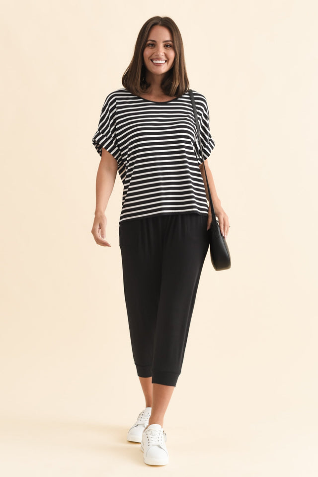 Black Tokyo Slouch Pants,Brunette model,alt text|model:MJ image 8