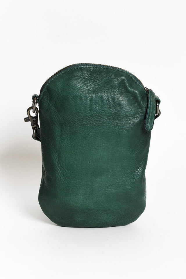 Bobbi Dark Green Leather Crossbody Bag