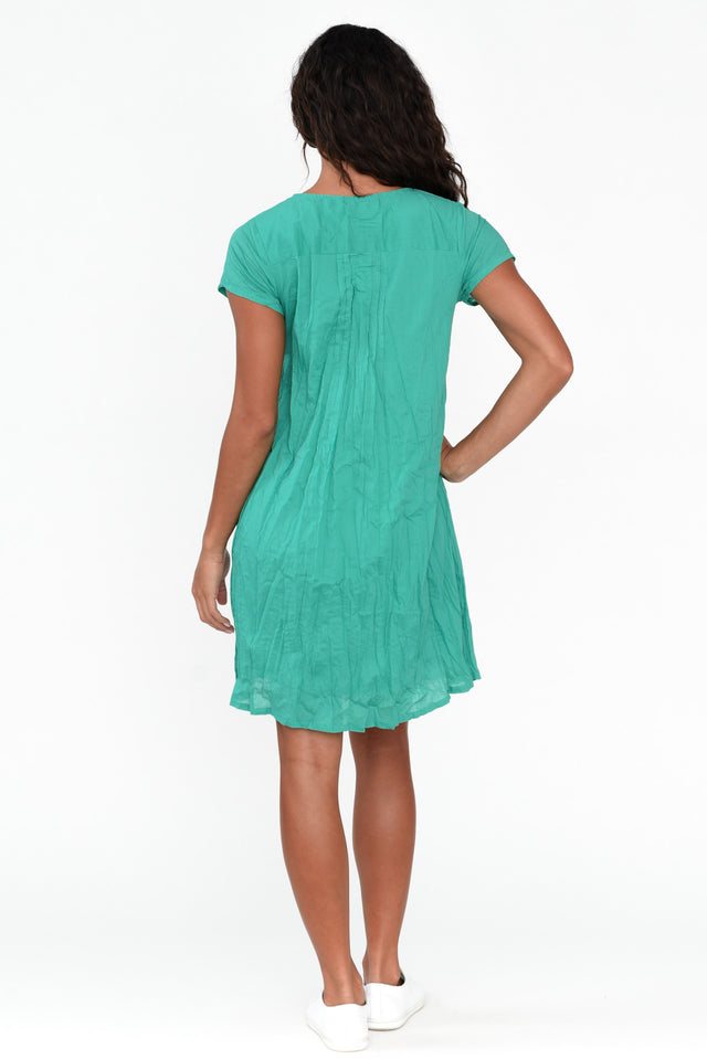 Bobbie Green Crinkle Cotton Dress