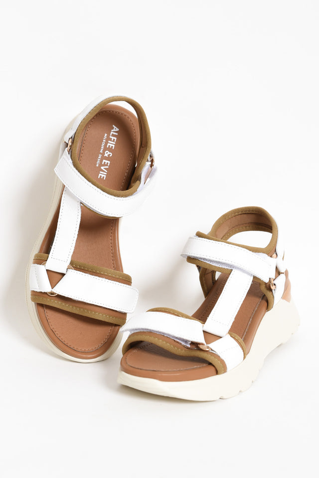 Bolton White Leather Velcro Sandal image 3