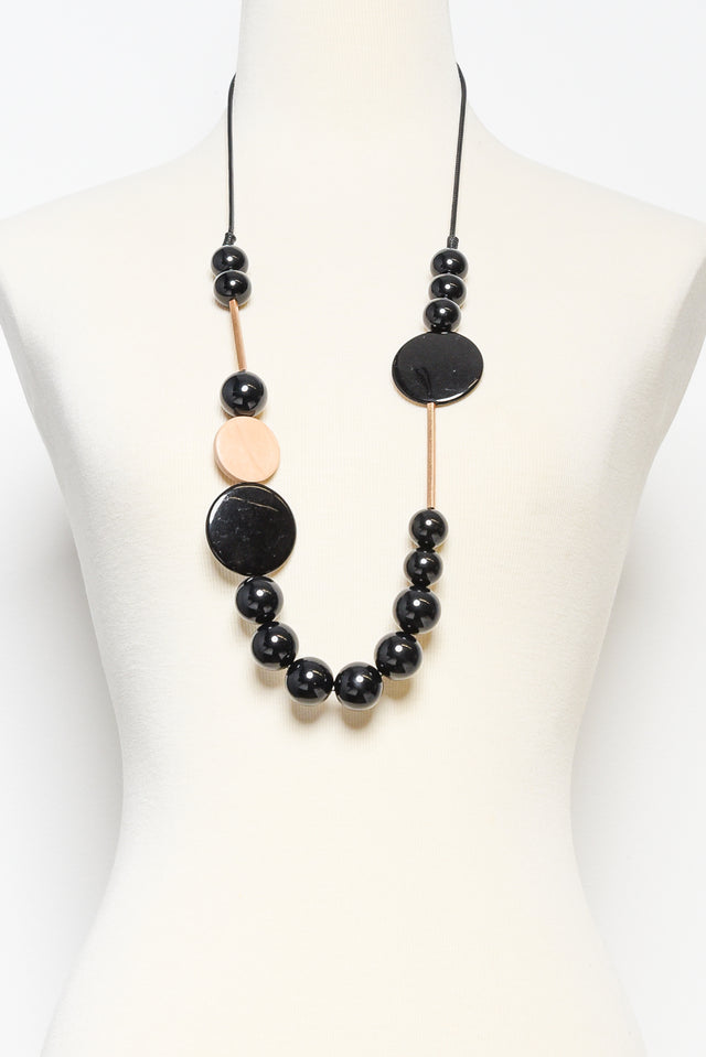 Bondi Black Circle Wood Necklace image 2