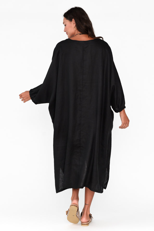 Bradshaw Black Linen Pocket Dress image 6