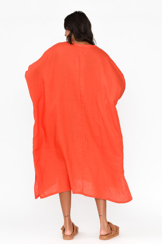 Bradshaw Orange Linen Pocket Dress