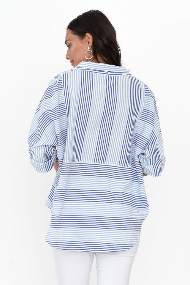 Brant Blue Stripe Seersucker Shirt