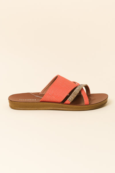 Bride Orange Raffia Crossover Slide - Blue Bungalow AU