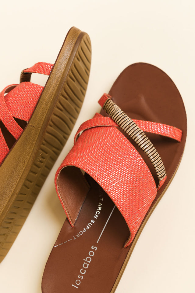 Bride Orange Raffia Crossover Slide image 4