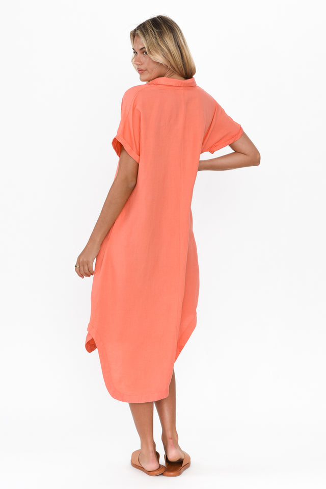 Briony Melon Linen Cotton Shirt Dress