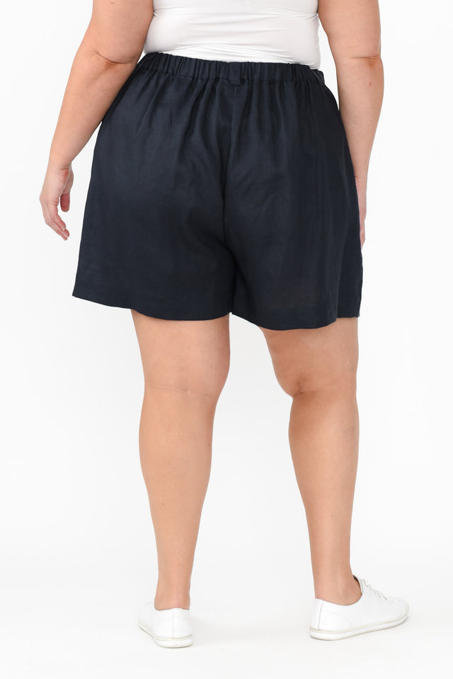 Britannia Navy Linen Shorts