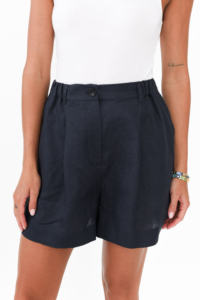 Britannia Navy Linen Shorts