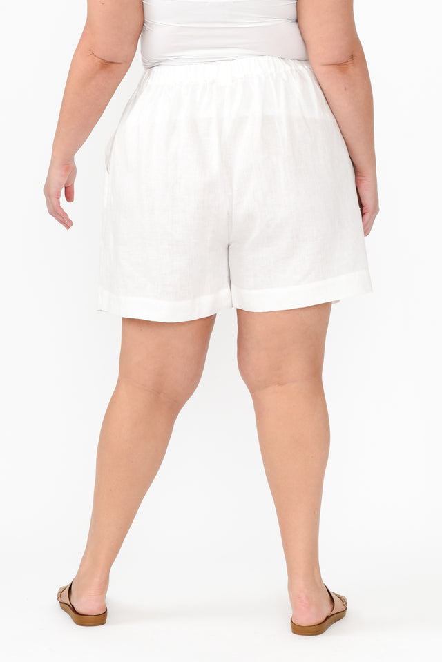 Britannia White Linen Shorts