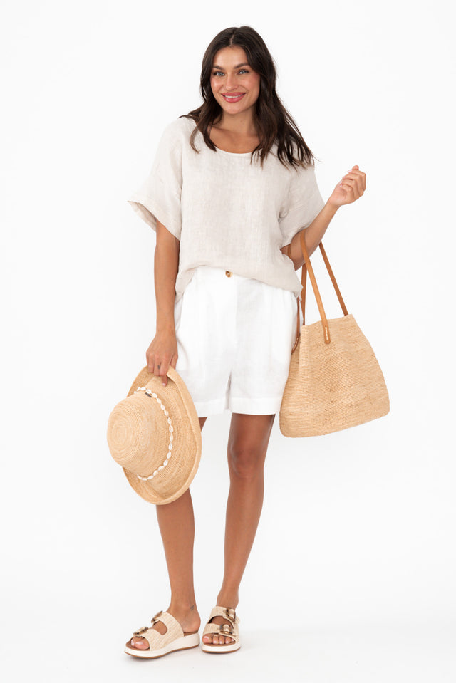 Britannia White Linen Shorts