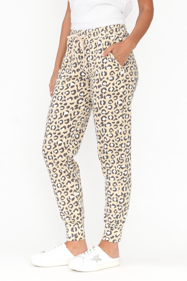 Brown Leopard Cotton Everyday Tie Pants thumbnail 3