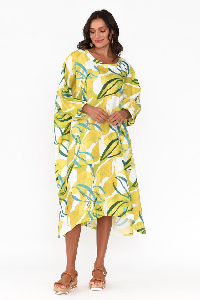 Burnett Yellow Garden Linen Pocket Dress image 6