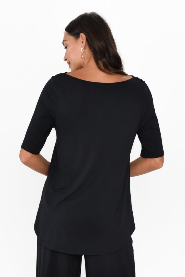 Buttery Black Half Sleeve Tee