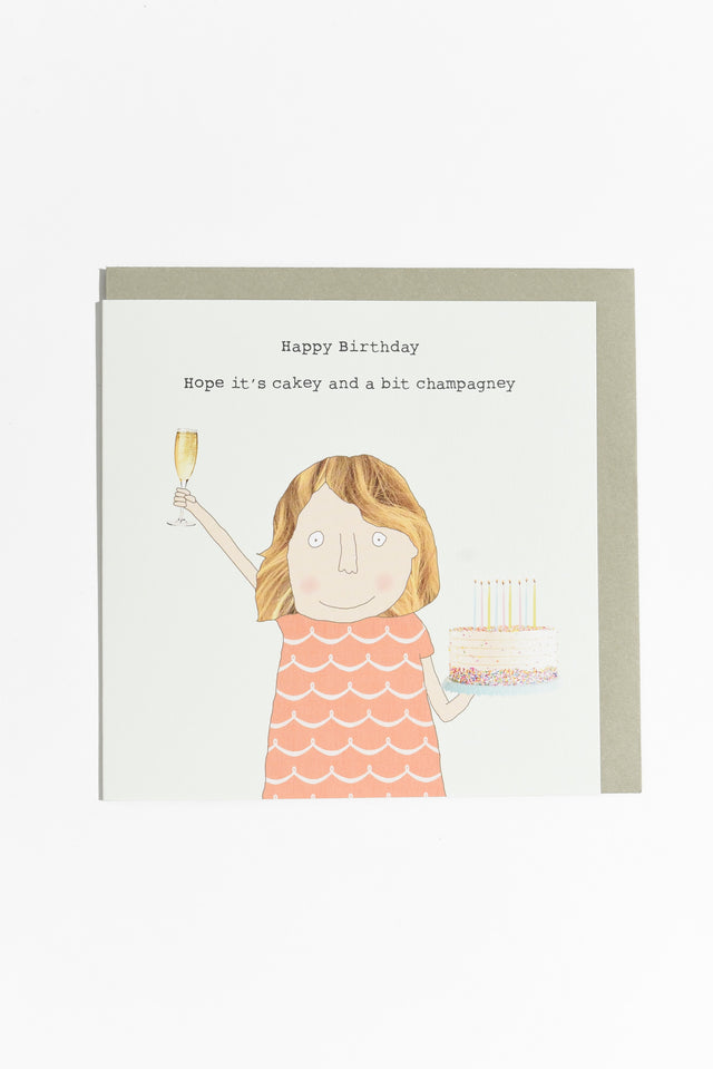 Cake And Champagne Birthday Card image 1