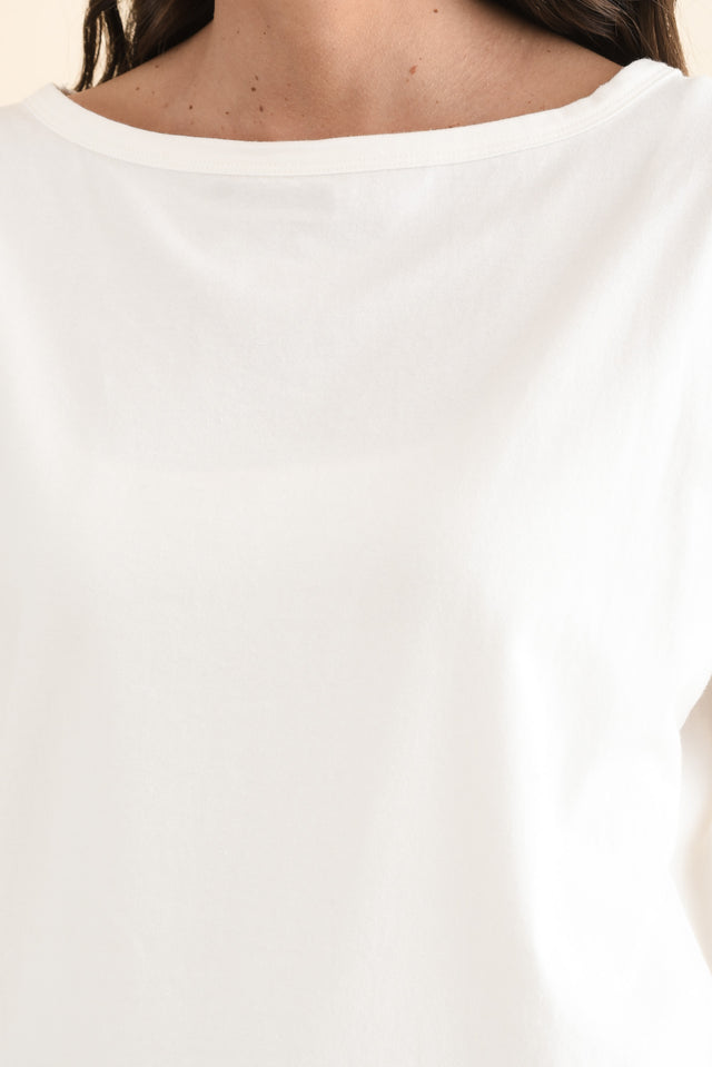 Calvin White Cotton Long Sleeve Tee image 5