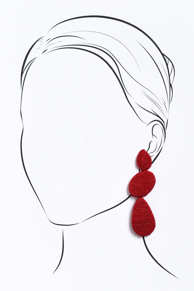Calypso Red Tiered Drop Earrings image 2