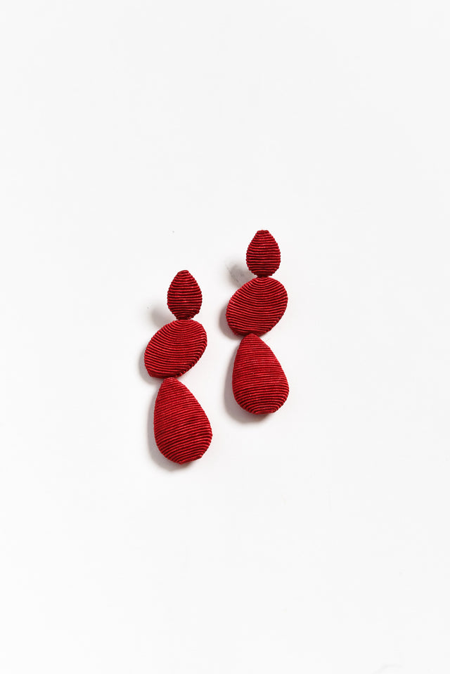 Calypso Red Tiered Drop Earrings image 1