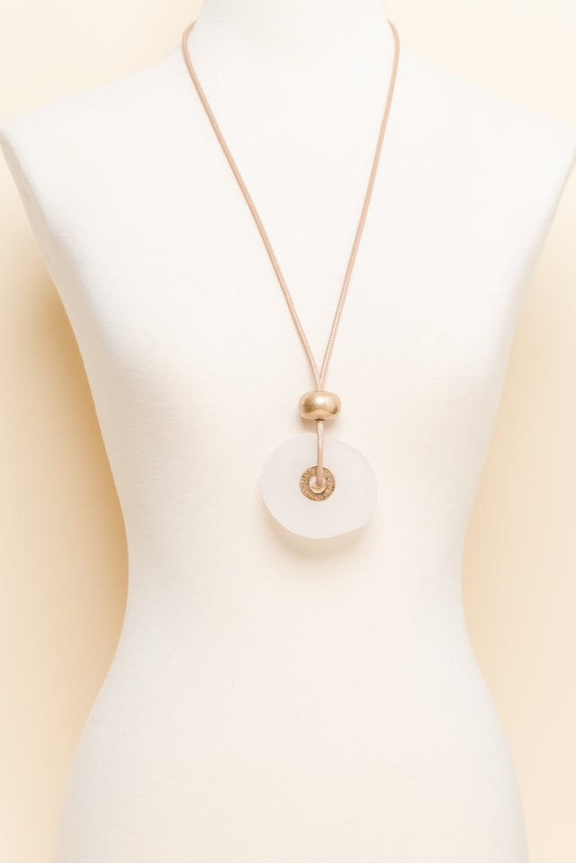 Camille White Stone Pendant Necklace