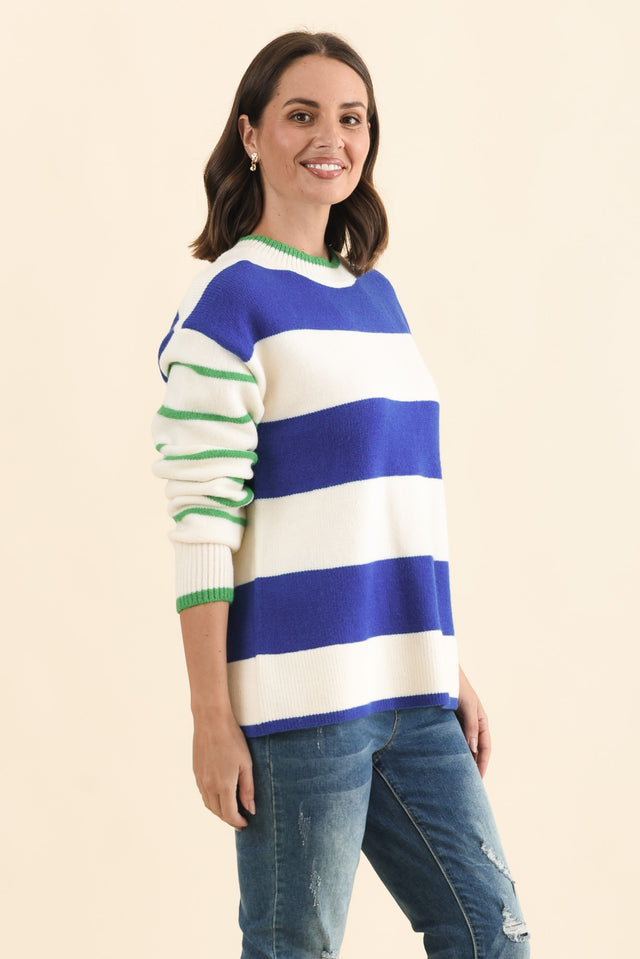 Camryn Blue Stripe Knit Jumper image 3