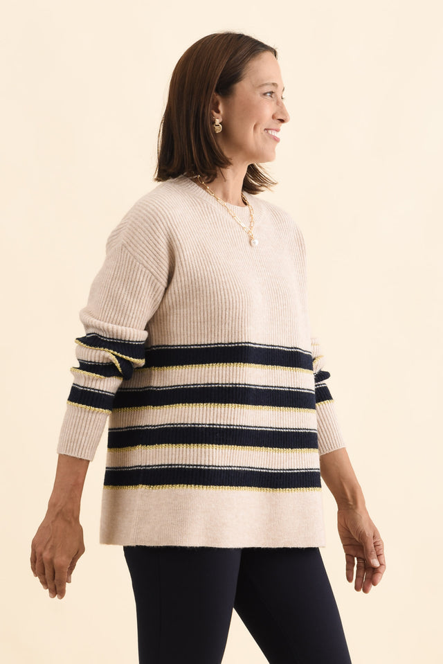 Camryn Cream Stripe Knit Jumper image 3