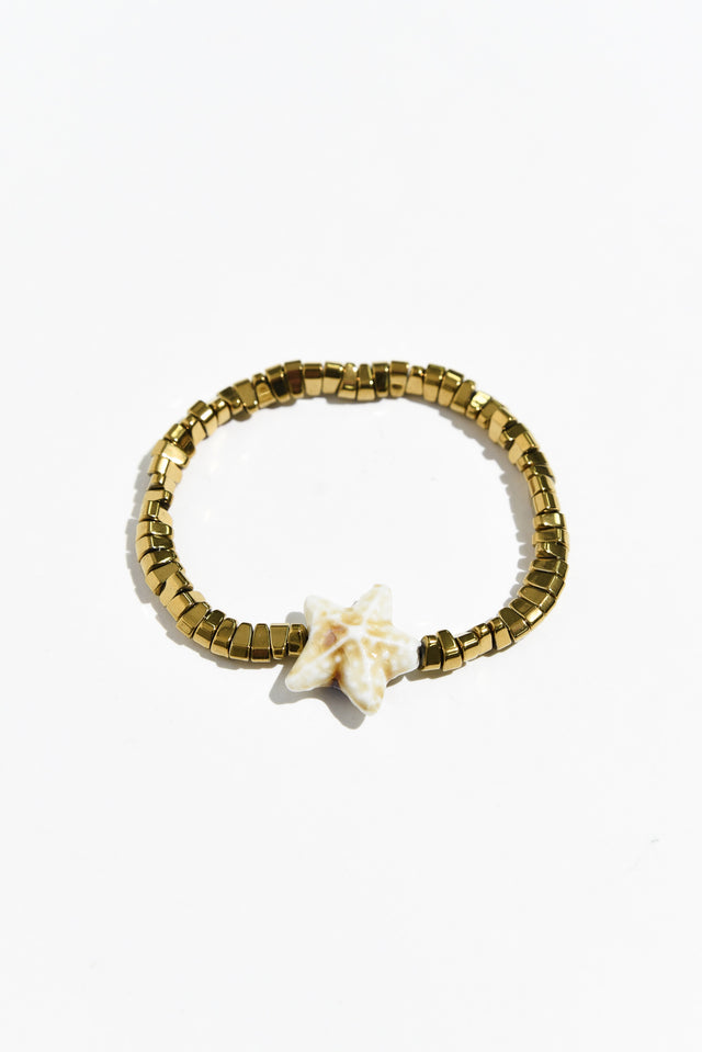 Caprina Gold Starfish Beaded Bracelet