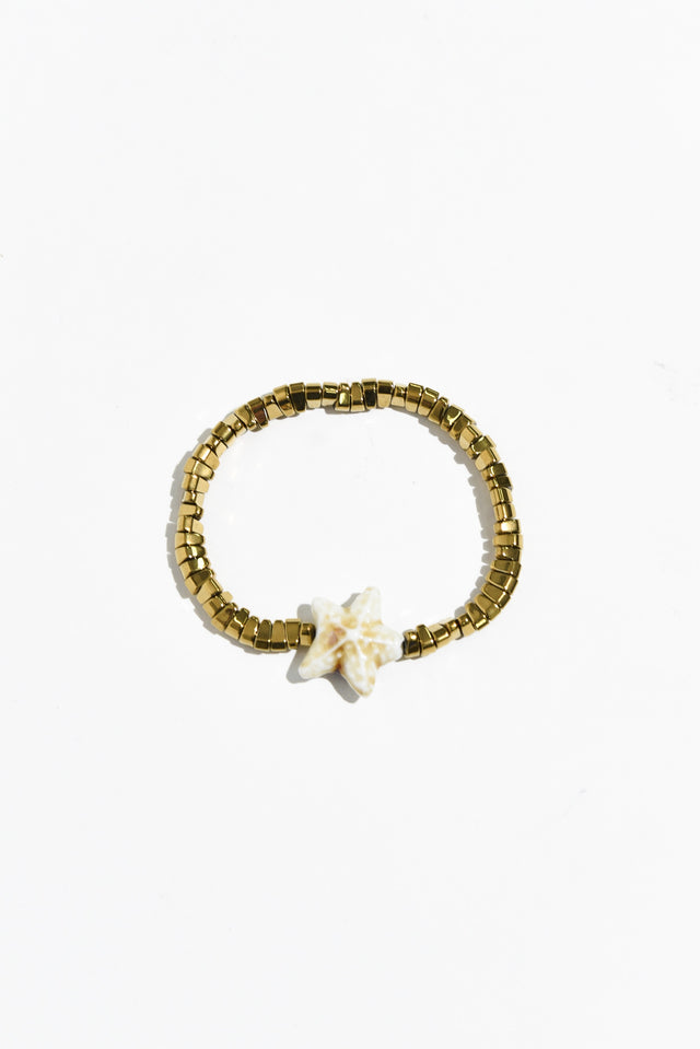 Caprina Gold Starfish Beaded Bracelet