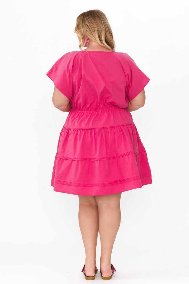 Capulet Hot Pink Cotton Tier Dress image 8