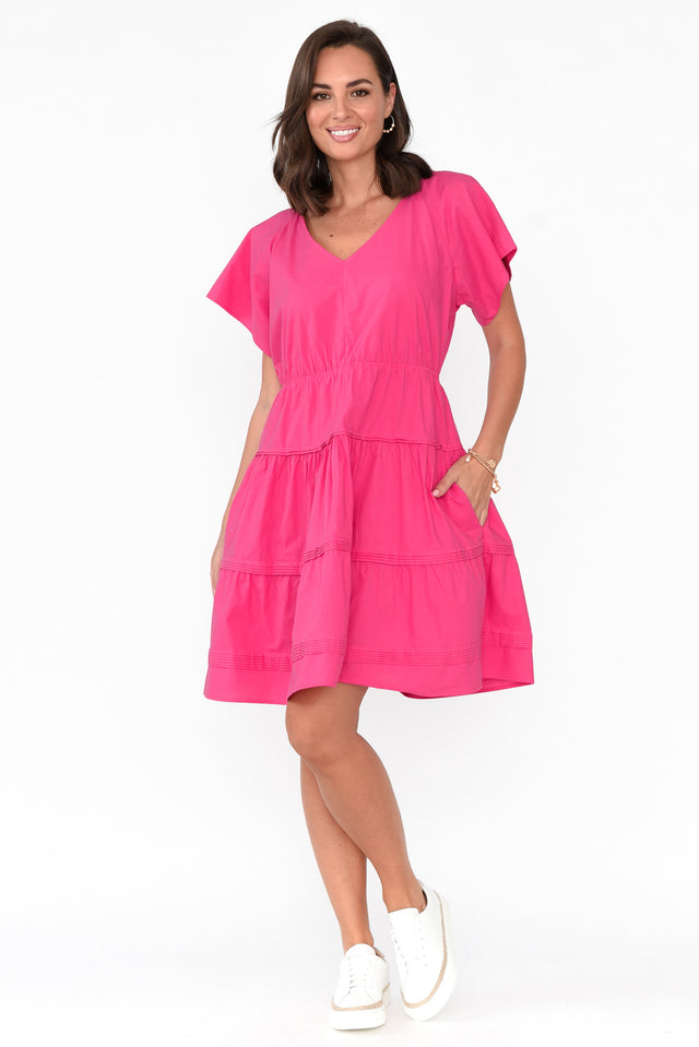 Capulet Hot Pink Cotton Tier Dress image 2