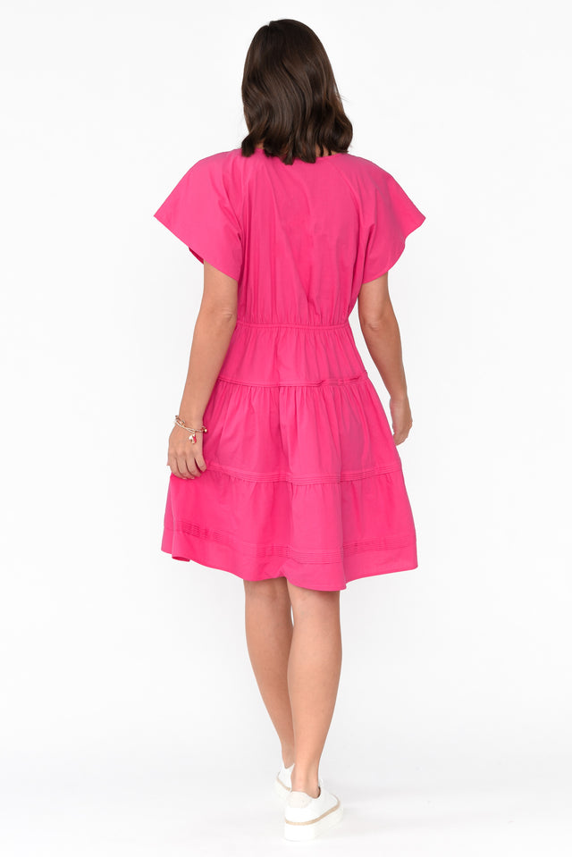 Capulet Hot Pink Cotton Tier Dress image 4