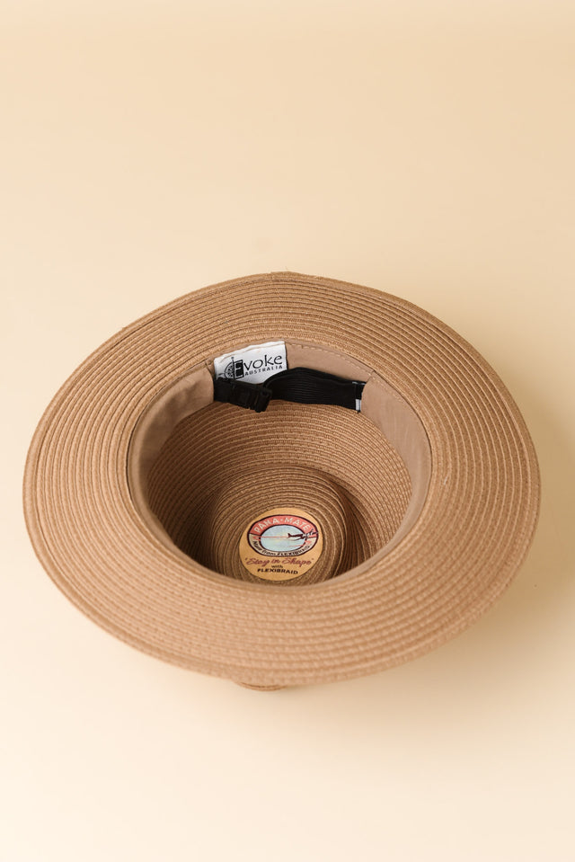 Caramel Wide Brim Travel Fedora image 4