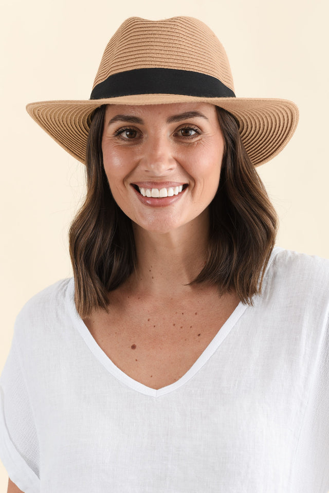 Caramel Wide Brim Travel Fedora image 5