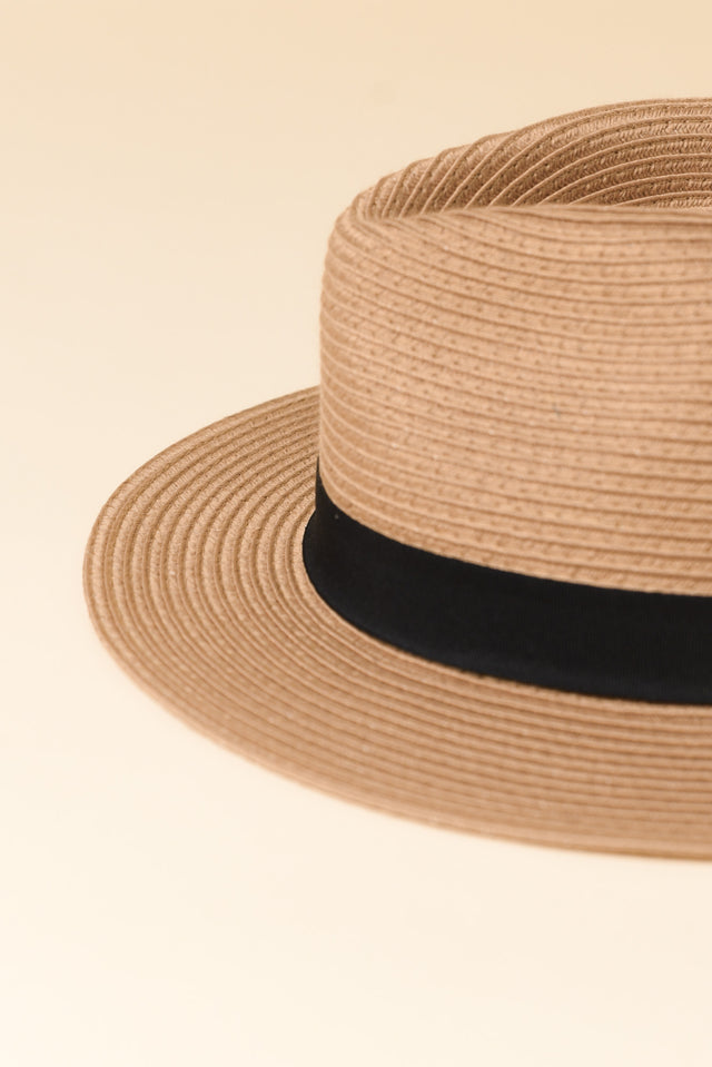 Caramel Wide Brim Travel Fedora image 3