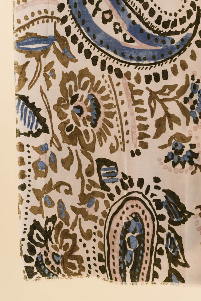 Cardiff Cream Paisley Scarf image 3