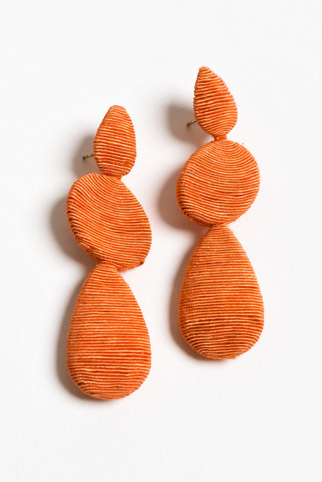 Carisia Orange Tiered Drop Earrings